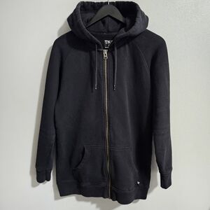 Aritzia TNA Black Oversized Long-line Full-Zip Hoodie Size Small